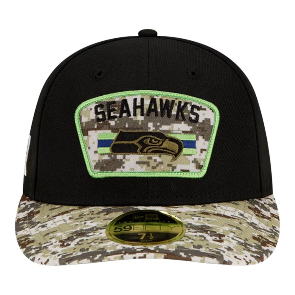 New Era Seattle Seahawks Salute to Service 59FIFTY Low Profile Fitted Hat - Picture 2 of 5